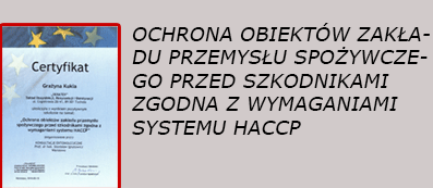 Ochrona obiektów zakładu przemysłu spożywczego przed szkodnikami zgodna z wymaganiami systemu HACCP